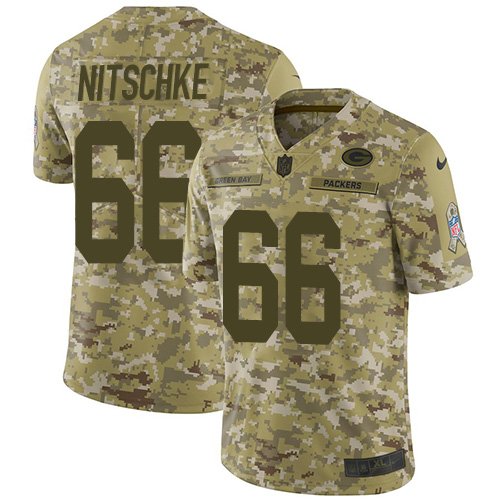 Nike Packers #66 Ray Nitschke Camo Stitched NFL Limited 2018 Salute To Service Jersey - GBJ505