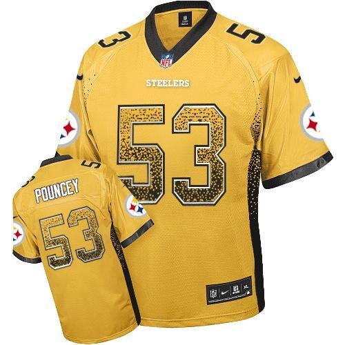 Nike Steelers #53 Maurkice Pouncey Gold Stitched NFL Elite Drift Fashion Jersey - PSJ134