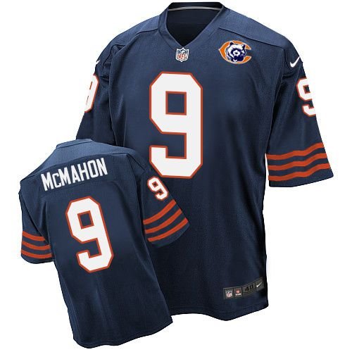 Nike Bears #9 Jim McMahon Navy Blue Throwback Stitched NFL Elite Jersey - CBJ231