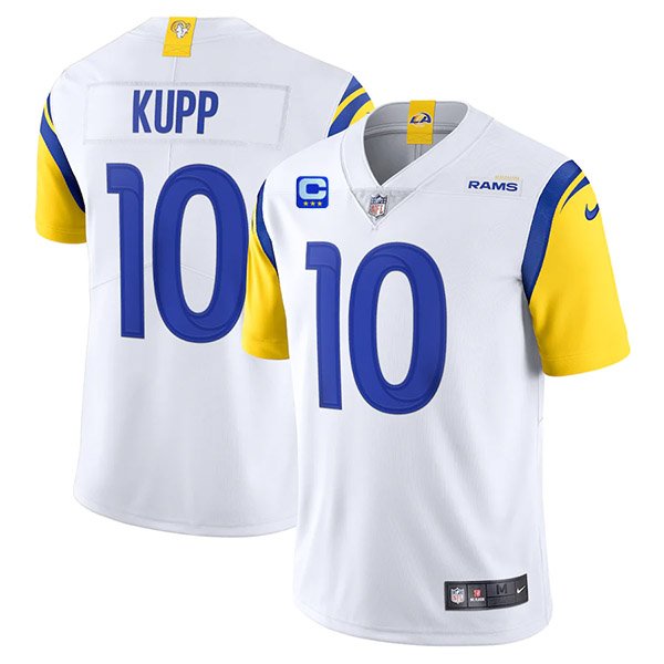 White Los Angeles Rams #10 Cooper Kupp 2022 With 3-Star C Patch Vapor Limited Stitched Jersey - LAR251