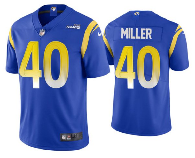 Los Angeles Rams #40 Von Miller 2021 Royal Vapor Untouchable Limited Stitched Football Jersey - LAR571