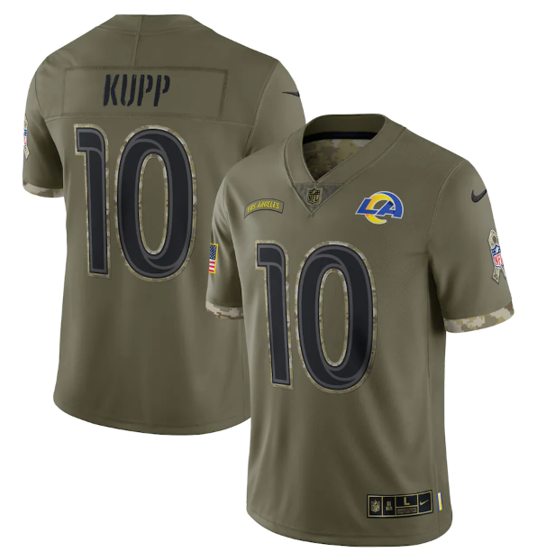 Los Angeles Rams #10 Cooper Kupp Olive 2022 Salute To Service Limited Stitched Jersey - LAR403