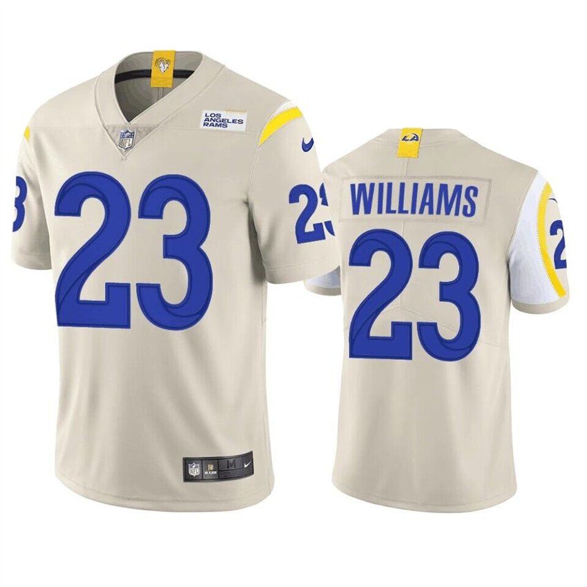 Bone Los Angeles Rams #23 Kyren Williams Vapor Limited Stitched Football Jersey - LAR205