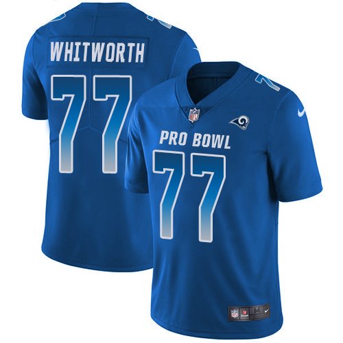 Nike Rams #77 Andrew Whitworth Royal Stitched NFL Limited NFC 2018 Pro Bowl Jersey - LAR277