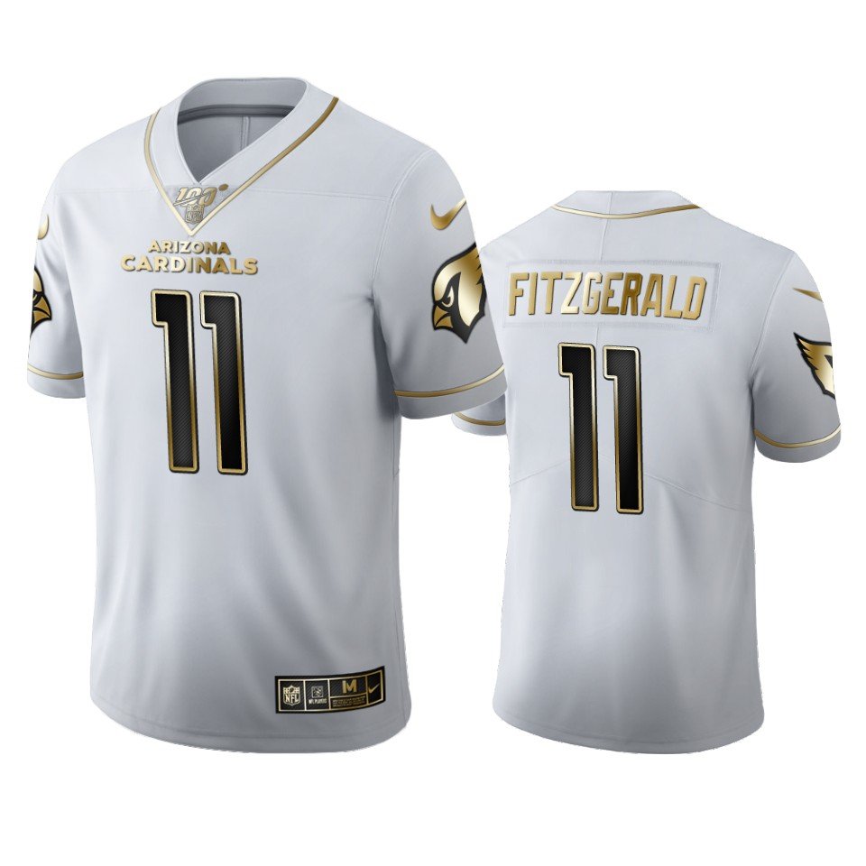Arizona Cardinals #11 Larry Fitzgerald Nike White Golden Edition Vapor Limited NFL 100 Jersey - ACJ11
