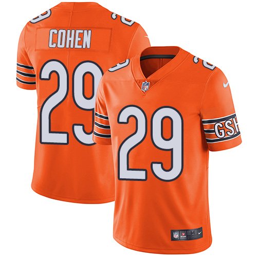 Nike Bears #29 Tarik Cohen Orange Stitched NFL Limited Rush Jersey - CBJ371