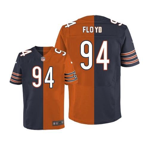 Nike Bears #94 Leonard Floyd Navy Blue/Orange Stitched NFL Elite Split Jersey - CBJ487