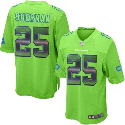 Nike Seahawks #25 Richard Sherman Green Alternate Stitched NFL Limited Strobe Jersey