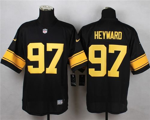 Nike Steelers #97 Cameron Heyward Black(Gold No.) Stitched NFL Elite Jersey - PSJ245