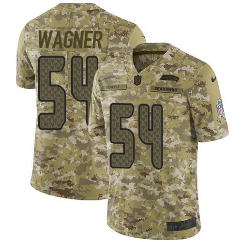Nike Seahawks #54 Bobby Wagner Camo Stitched NFL Limited 2018 Salute To Service Jersey