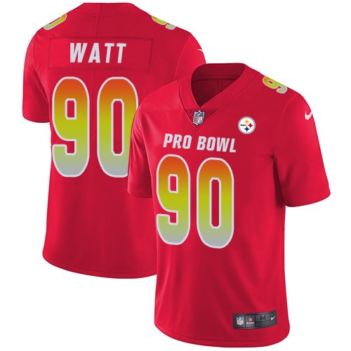 Nike Steelers #90 T. J. Watt Red Stitched NFL Limited AFC 2019 Pro Bowl Jersey - PSJ366