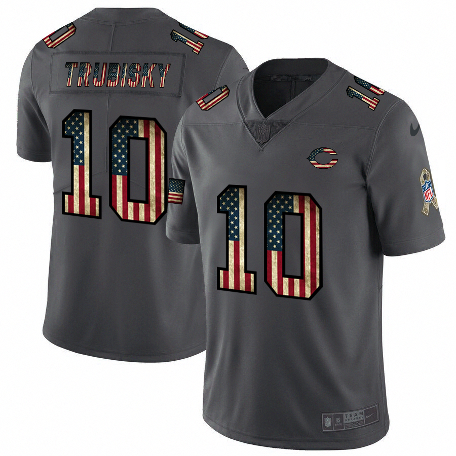 Chicago Bears #10 Mitchell Trubisky Nike 2018 Salute to Service Retro USA Flag Limited NFL Jersey - CBJ46