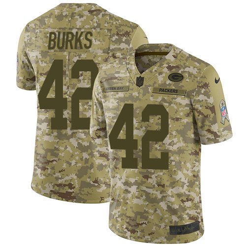 Nike Packers #42 Oren Burks Camo Stitched NFL Limited 2018 Salute To Service Jersey - GBJ109