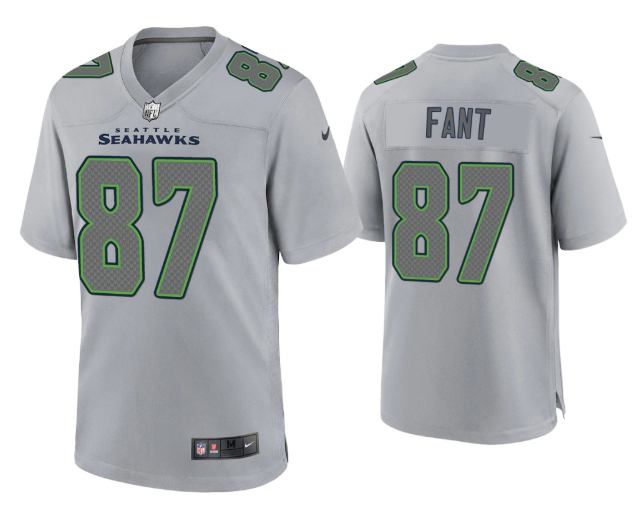 Grey Seattle Seahawks #87 Noah Fant Atmosphere Fashion Stitched Game Jersey