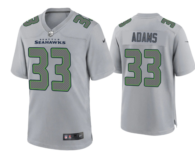 Grey Seattle Seahawks #33 Jamal Adams Atmosphere Fashion Stitched Game Jersey