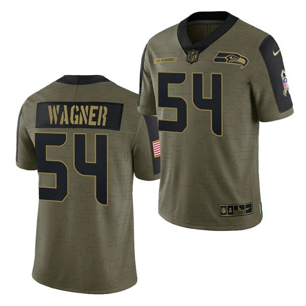 Olive Seattle Seahawks #54 Bobby Wagner 2021 Salute To Service Limited Stitched Jersey