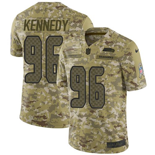 Nike Seahawks #96 Cortez Kennedy Camo Stitched NFL Limited 2018 Salute To Service Jersey