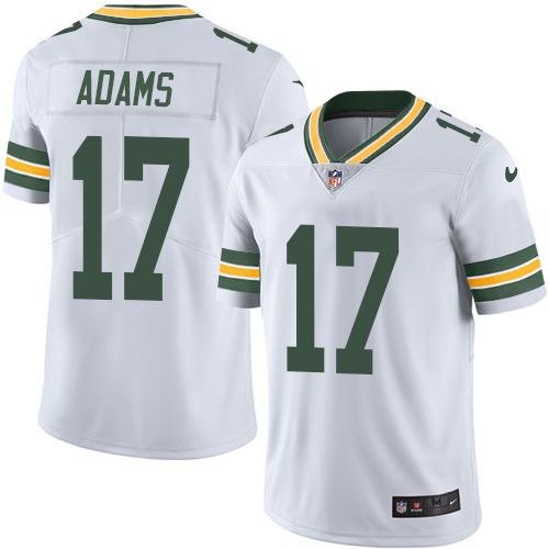 Packers #17 Davante Adams White Stitched NFL Limited Rush Jersey - GBJ27