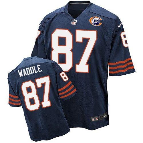 Nike Bears #87 Tom Waddle Navy Blue Throwback Stitched NFL Elite Jersey - CBJ567