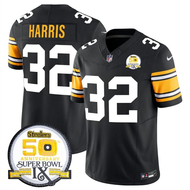 Black Pittsburgh Steelers #32 Franco Harris 2024 F.U.S.E. 50th Anniversary Of Super Bowl IX Vapor Untouchable Limited Stitched Jersey - PSJ614