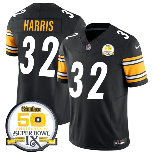 Black Pittsburgh Steelers #32 Franco Harris 2024 F.U.S.E. 50th Anniversary Of Super Bowl IX Alternate Vapor Untouchable Limited Stitched Jersey - PSJ371