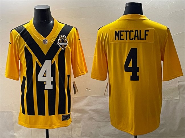 Gold Pittsburgh Steelers #4 DK Metcalf 1933 Throwback Alternate Stitched Football Jersey - PSJ702