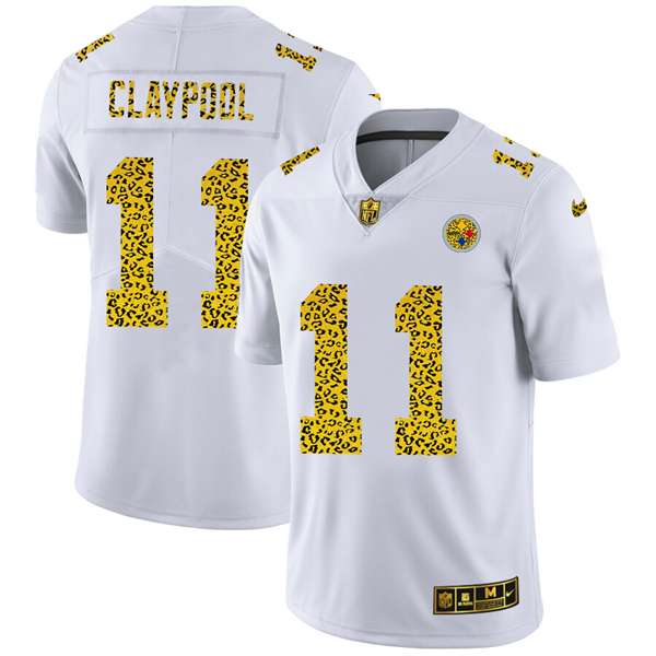 Pittsburgh Steelers #11 Chase Claypool 2020 White Leopard Print Fashion Limited Stitched Jersey - PSJ64