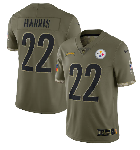 Olive Pittsburgh Steelers #22 Najee Harris 2022 Salute To Service Limited Stitched Jersey - PSJ167