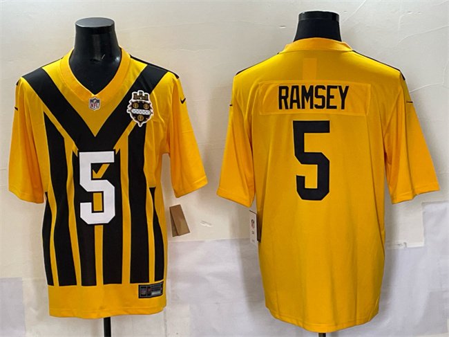 Gold Pittsburgh Steelers #5 Jalen Ramsey 1933 Throwback Alternate Stitched Football Jersey - PSJ168