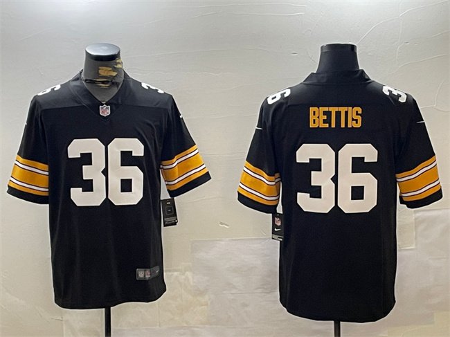 Black Pittsburgh Steelers #36 Jerome Bettis Vapor Untouchable Stitched Football Jersey - PSJ803