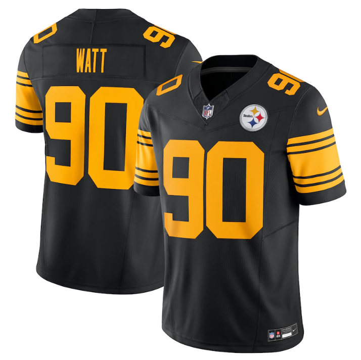 Black Pittsburgh Steelers #90 T.J. Watt 2023 F.U.S.E. Vapor Color Rush Limited Jersey - PSJ567