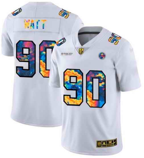 White Pittsburgh Steelers #90 T. J. Watt 2020 Crucial Catch Limited Stitched Jersey - PSJ458
