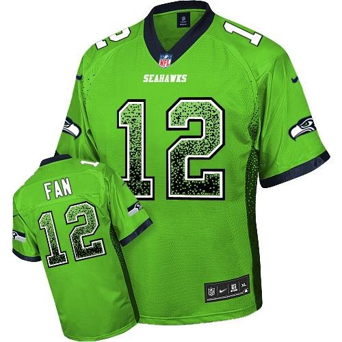 Nike Seahawks #12 Fan Green Stitched NFL Elite Drift Fashion Jersey