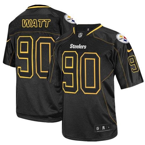 Nike Steelers #90 T. J. Watt Lights Out Black Stitched NFL Elite Jersey - PSJ596