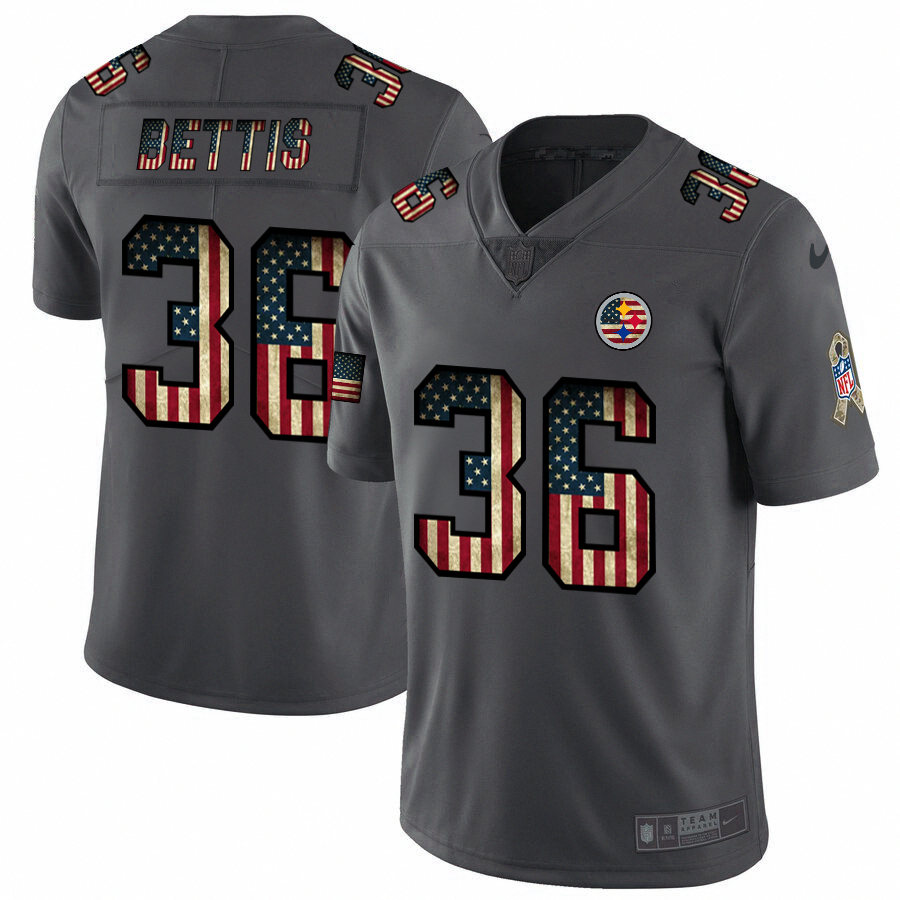 Nike Steelers #36 Jerome Bettis 2018 Salute To Service Retro USA Flag Limited NFL Jersey - PSJ330