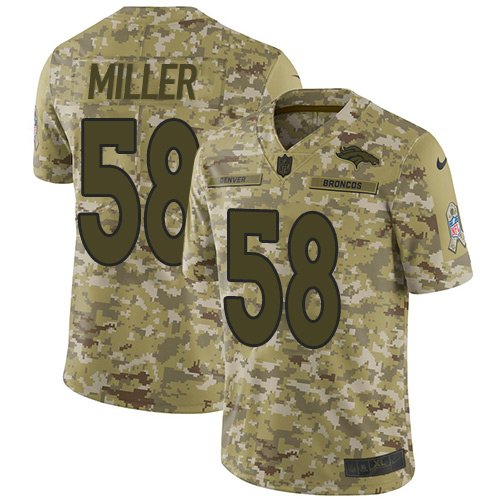 Nike Broncos #58 Von Miller Camo Stitched NFL Limited 2018 Salute To Service Jersey