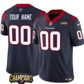 Navy Houston Texans Active Player Custom 2023 F.U.S.E. AFC South Champions Patch Vapor Limited Stitched Football Jersey - HTJ204