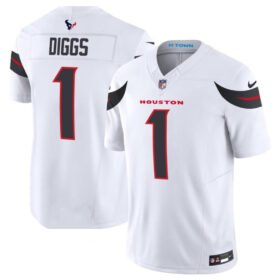 White Houston Texans #1 Stefon Diggs 2024 Vapor F.U.S.E. Limited Stitched jersey - HTJ61