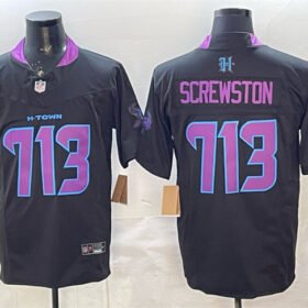 Black Houston Texans #713 Screwston F.U.S.E. 2025 DJ SCREW Vapor Limited Stitched Football Jersey - HTJ252