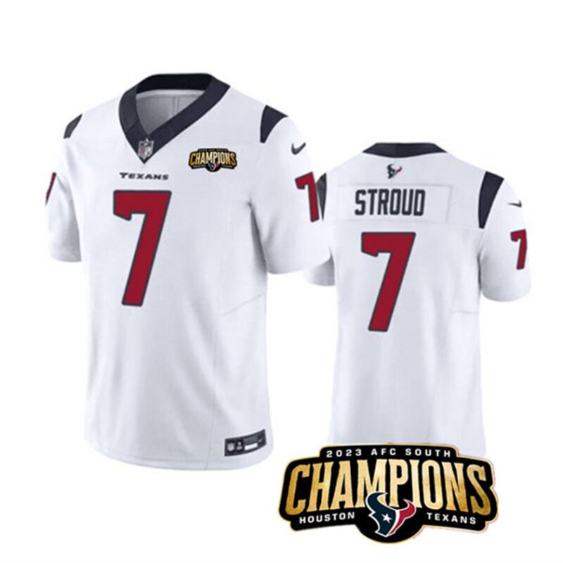 White Houston Texans #7 C.J. Stroud 2023 F.U.S.E. AFC South Champions Patch Vapor Untouchable Limited Stitched Football Jersey - HTJ122