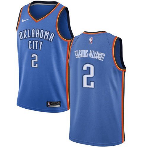 Blue Oklahoma City Thunder #2 Shai Gilgeous-Alexander Stitched Basketball Jersey - OKC44