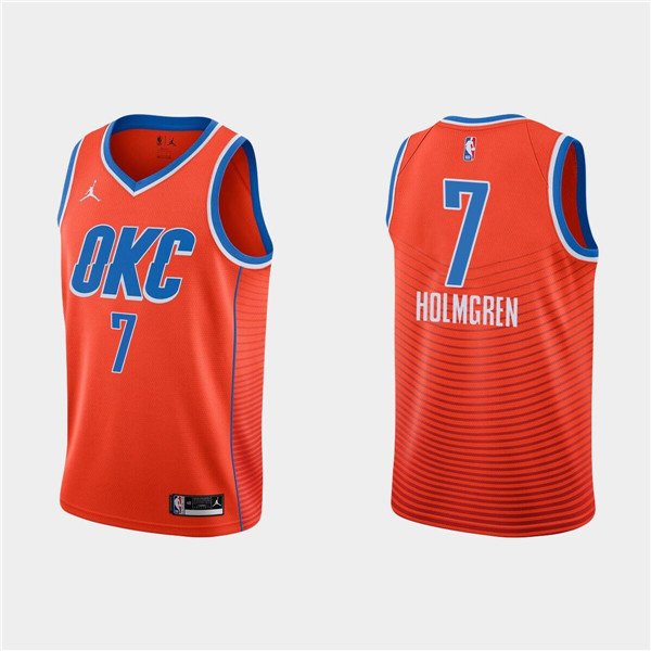 Orange Oklahoma City Thunder #7 Chet Holmgren Stitched Basketball Jersey - OKC34