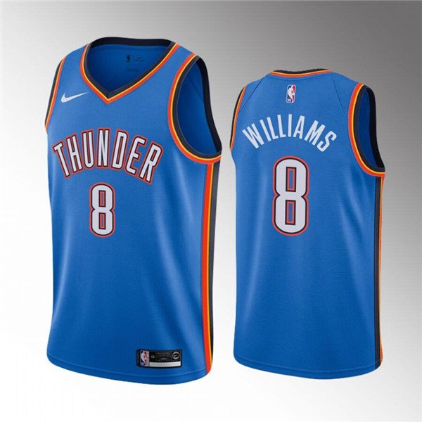 Blue Oklahoma City Thunder #8 Jaylin Williams Icon Edition Stitched Basketball Jersey - OKC18