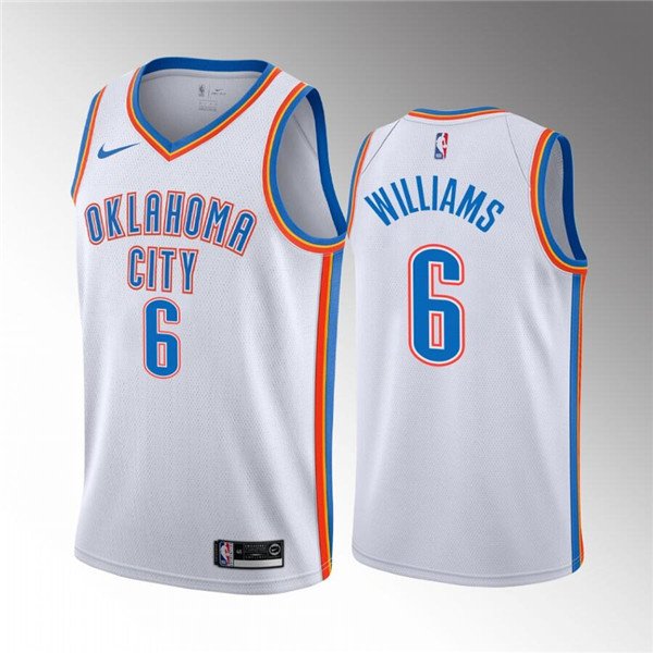White Oklahoma City Thunder #6 Jaylin Williams Association Edition Stitched Basketball Jersey - OKC30