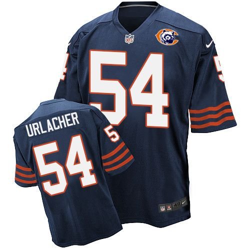 Nike Bears #54 Brian Urlacher Navy Blue Throwback Stitched NFL Elite Jersey - CBJ551