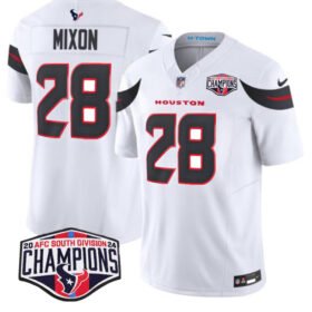 White Houston Texans #28 Joe Mixon F.U.S.E. 2024 AFC South Division Champions Vapor Limited Stitched Football Jersey - HTJ101