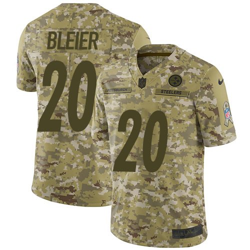 Nike Steelers #20 Rocky Bleier Camo Stitched NFL Limited 2018 Salute To Service Jersey - PSJ505