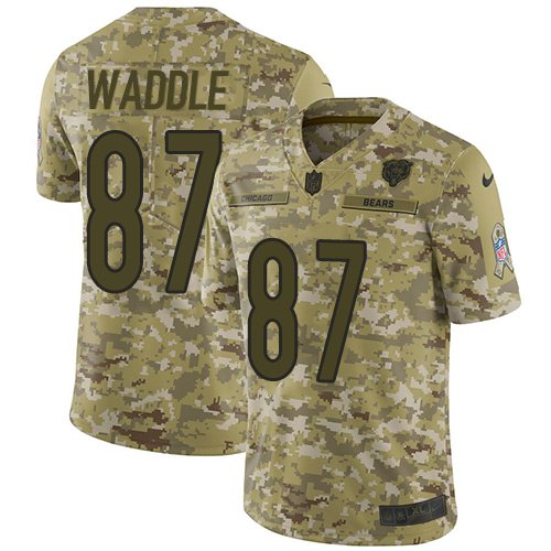 Nike Bears #87 Tom Waddle Camo Stitched NFL Limited 2018 Salute To Service Jersey - CBJ531