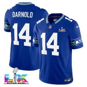 Seattle Seahawks #14 Sam Darnold Royal Super Bowl LX F.U.S.E. Vapor Limited Stitched Football Jersey - SSR633