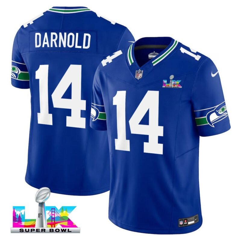 Seattle Seahawks #14 Sam Darnold Royal Super Bowl LX F.U.S.E. Vapor Limited Stitched Football Jersey - SSR633